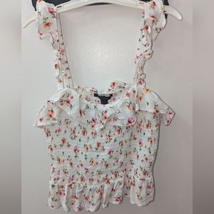 White floral crop top